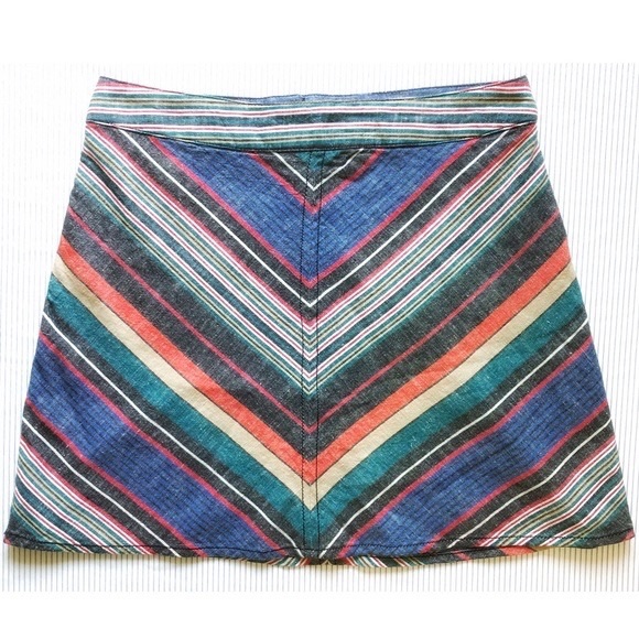 Free People Yours Truly Chevron Stripe A-Line Mini - Picture 2 of 5